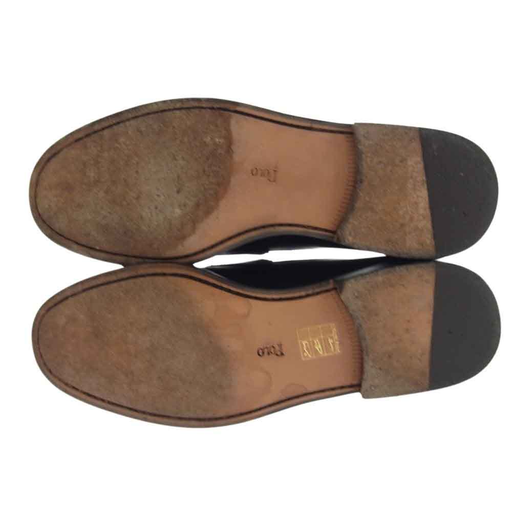 POLO RALPH LAUREN ポロ・ラルフローレン イタリア製 コイン ローファー シューズ ブラック系 8 E【中古】