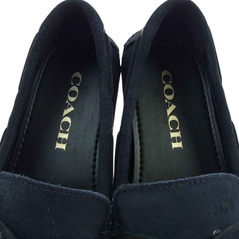 COACH コーチ FG1091 スエード デッキ ドライブ シューズ ネイビー系 US 8D【中古】