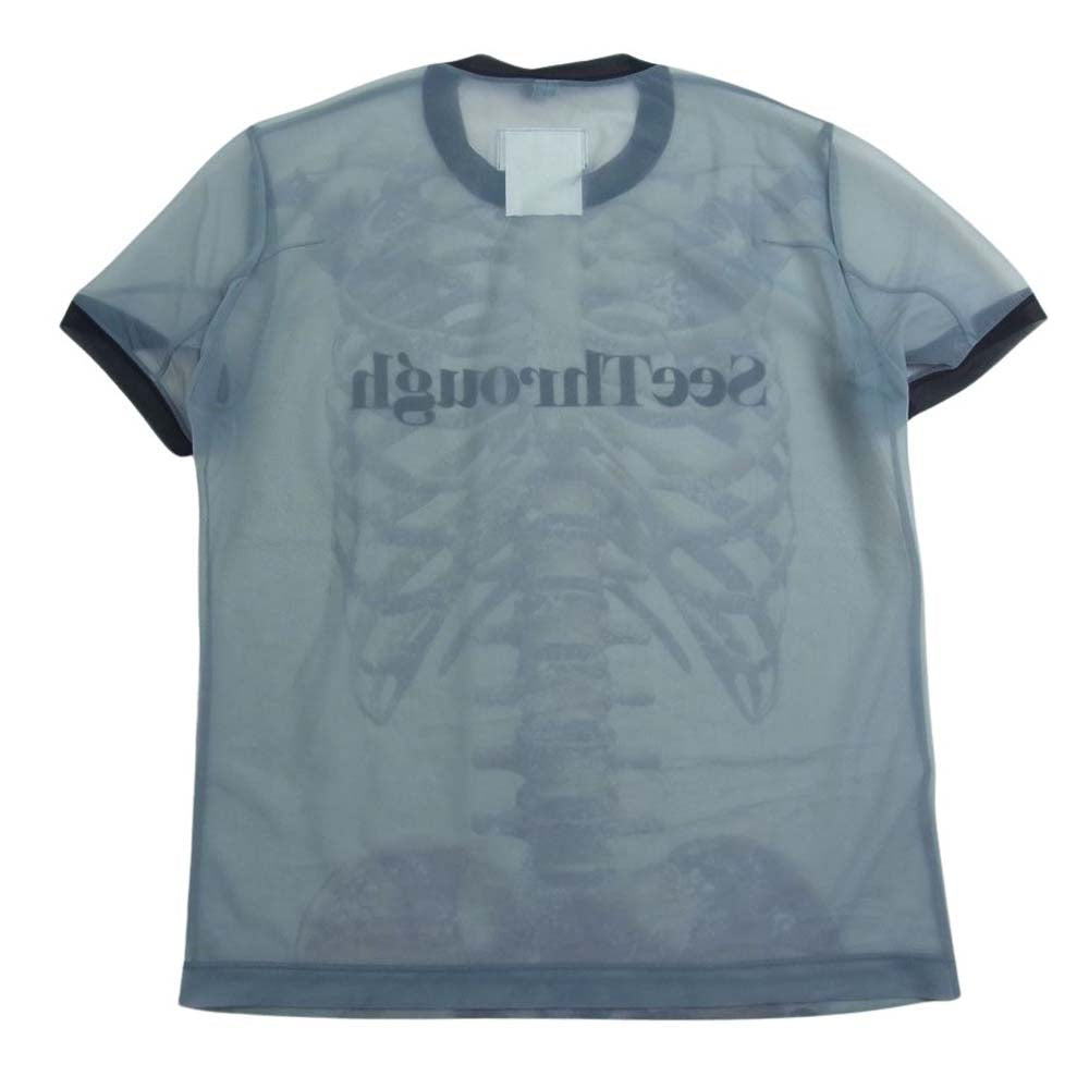 ダブレット 22AW 22AW41CS245 SEE THROUGH PRINT T-SHIRT ボーン シアー シースルー 半袖 Tシャツ カットソー ブルー系 S【中古】