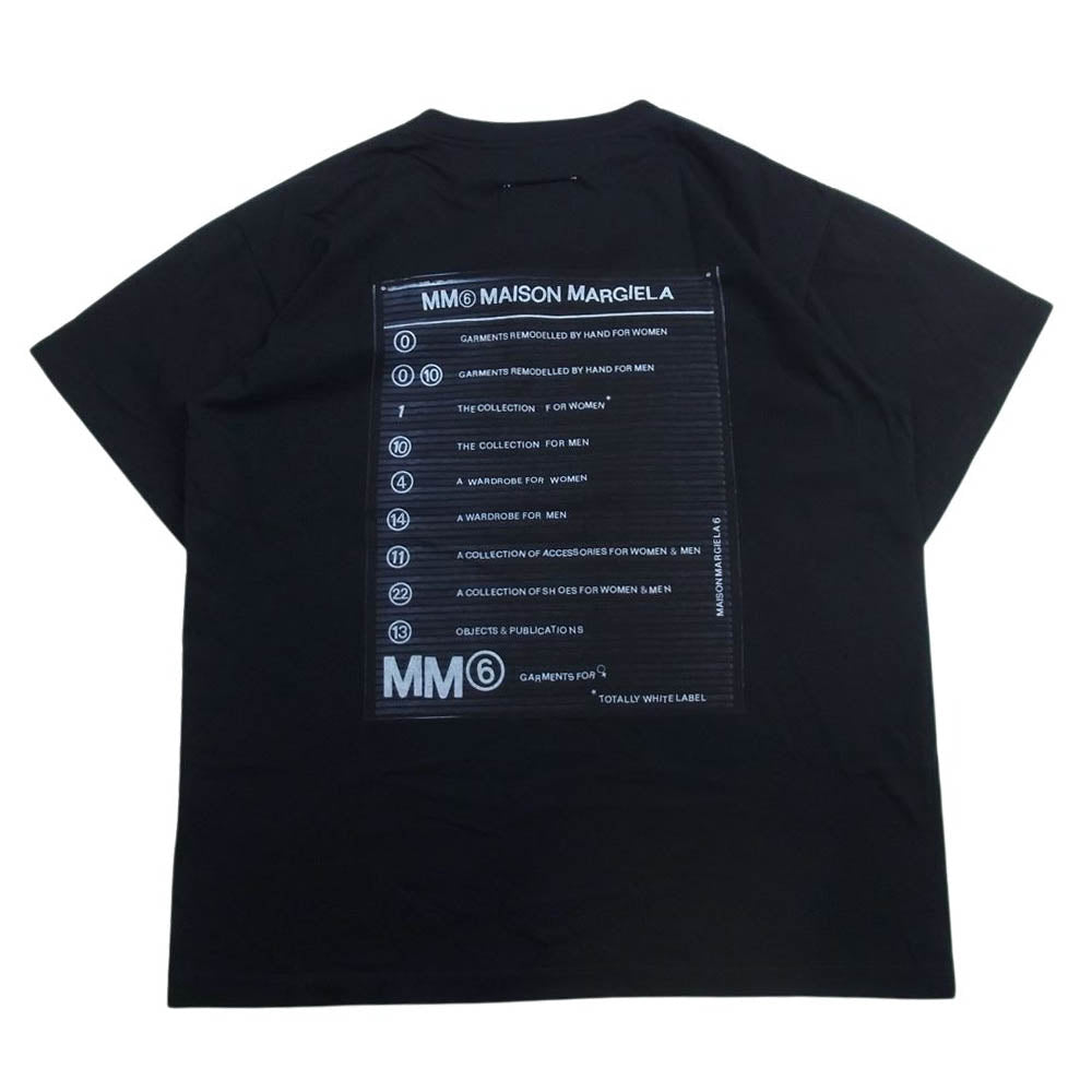 MAISON MARGIELA メゾンマルジェラ MM6 エムエムシックス S52GC0150 S23588 バックアーカイブロゴプリント オーバーサイズ 半袖 Tシャツ ブラック ブラック系 S【中古】
