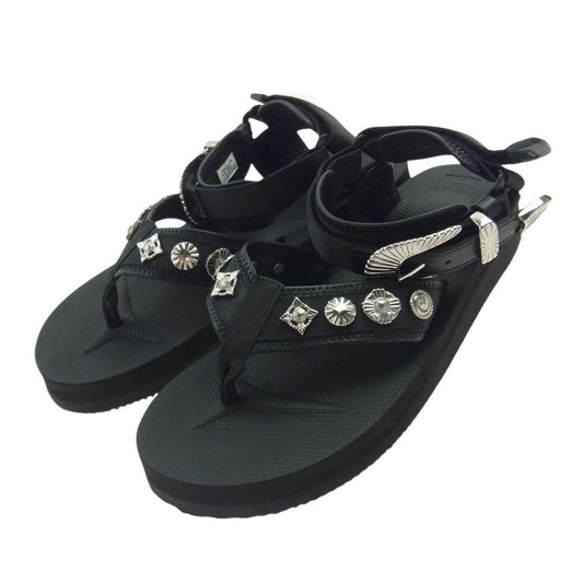 TOGA トーガ PULLA プルラ SUICOKE スイコック 別注 TC31-AJ502-BLK スタッズ ウエスタンバックル ストラップ サンダル ブラック系 26cm【中古】