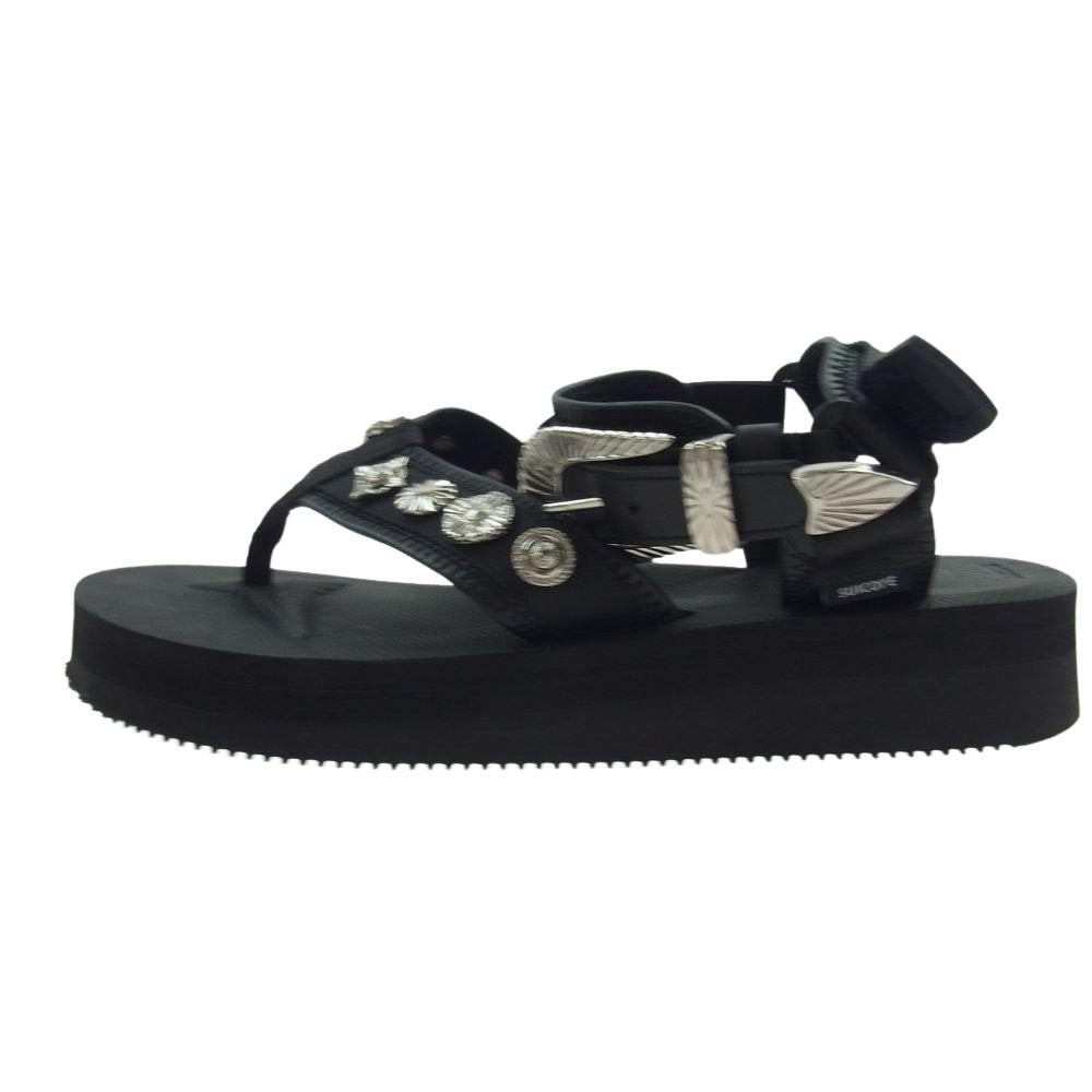 TOGA トーガ PULLA プルラ SUICOKE スイコック 別注 TC31-AJ502-BLK スタッズ ウエスタンバックル ストラップ サンダル ブラック系 26cm【中古】