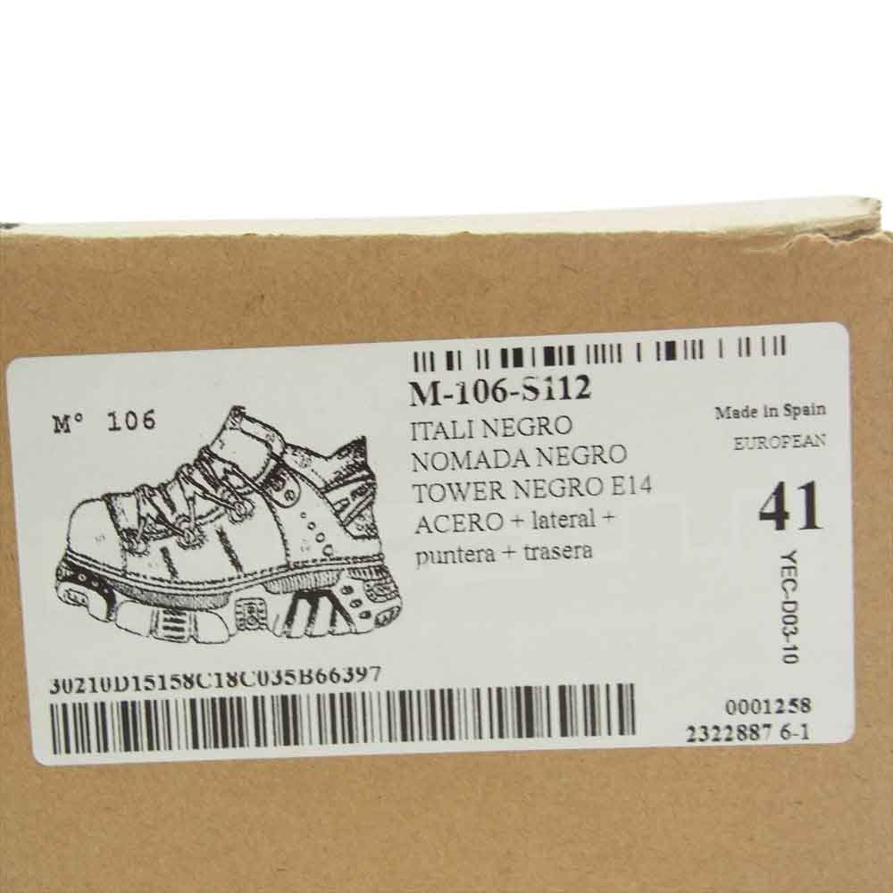 ニューロック M-106-S112 ANKLE BOOT BLACK TOWER WITH LACES レースアップ 厚底 プレート アンクルブーツ スニーカー ブラック系 41【極上美品】【中古】