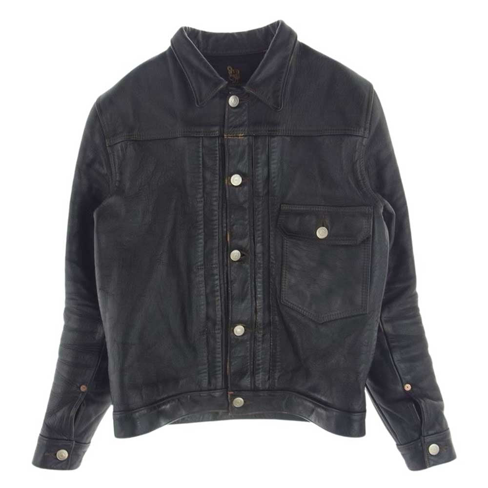 FINE CREEK LEATHERS ファインクリークレザー Richmond リッチモンド ホースハイド シングル ライダース ジャケット ブラック系 36【中古】
