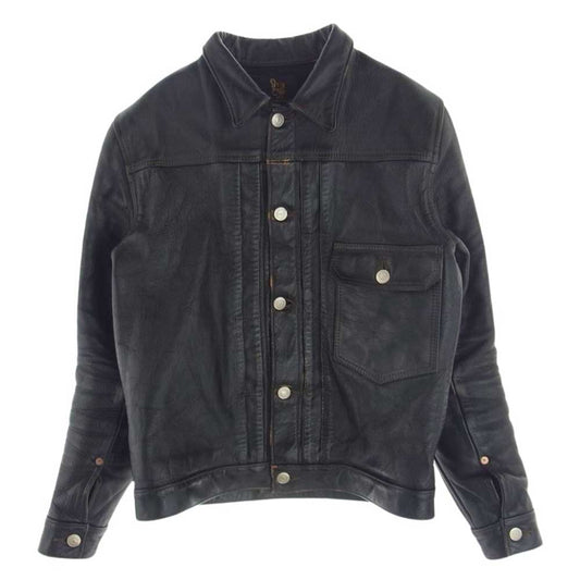 FINE CREEK LEATHERS ファインクリークレザー Richmond リッチモンド ホースハイド シングル ライダース ジャケット ブラック系 36【中古】