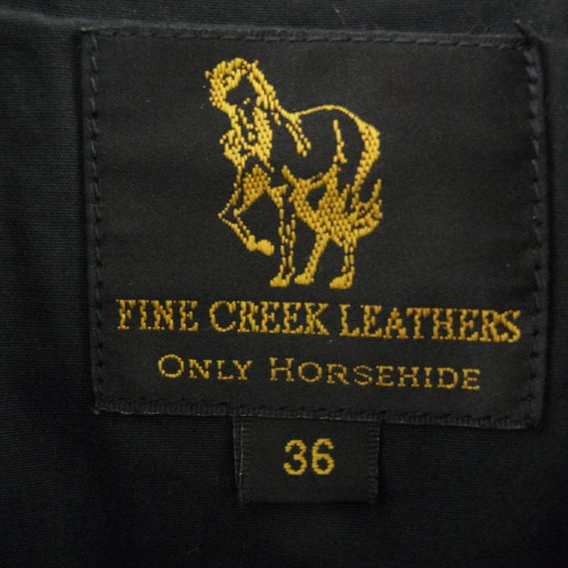 FINE CREEK LEATHERS ファインクリークレザー Richmond リッチモンド ホースハイド シングル ライダース ジャケット ブラック系 36【中古】