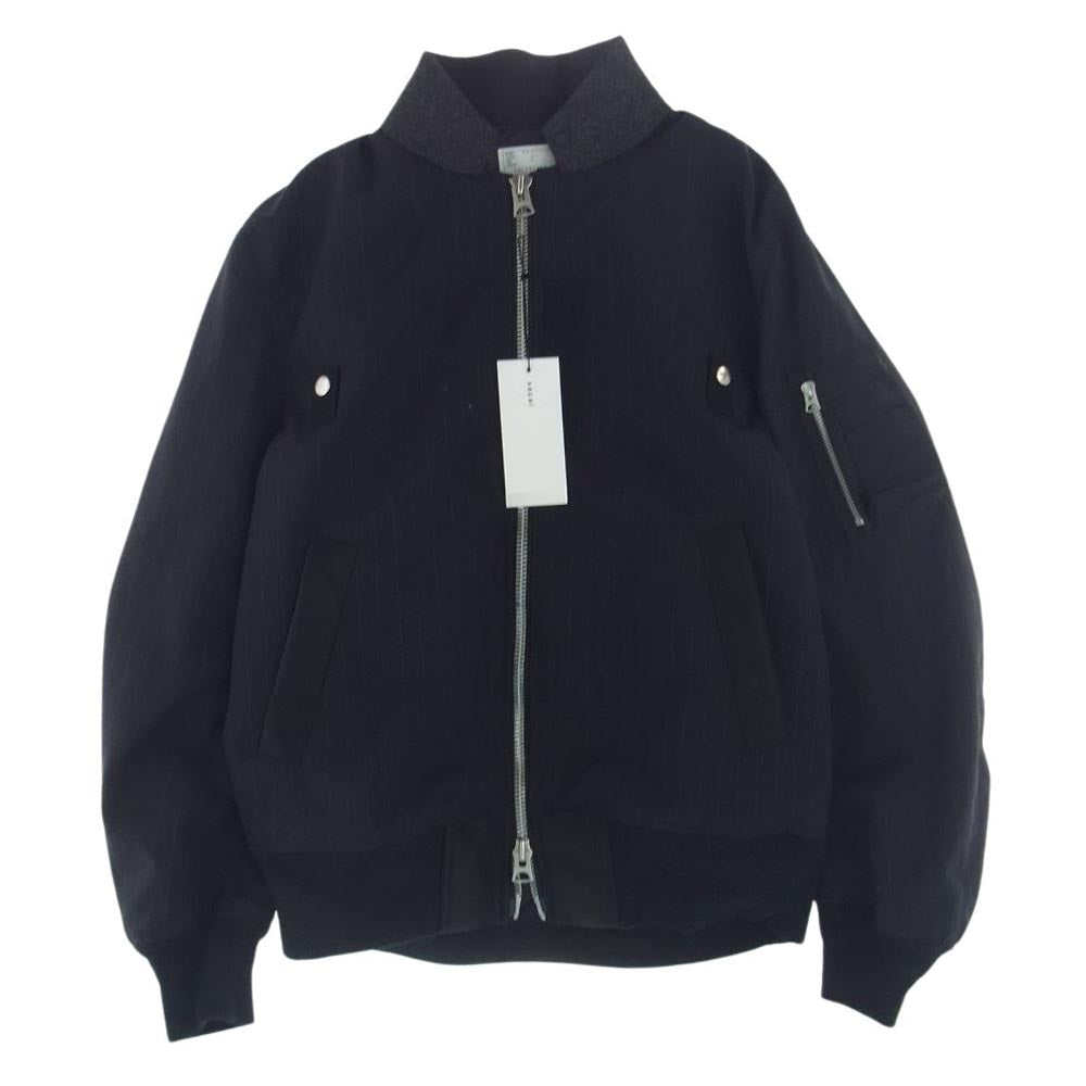 Sacai サカイ 24SS  24-03339M Chalk Stripe Blouson チョークストライプ ピンストライプ ジップアップ ブルゾン ダークネイビー系 2【美品】【中古】