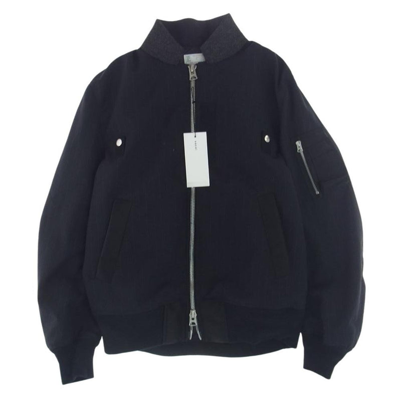 Sacai サカイ 24SS  24-03339M Chalk Stripe Blouson チョークストライプ ピンストライプ ジップアップ ブルゾン ダークネイビー系 2【美品】【中古】