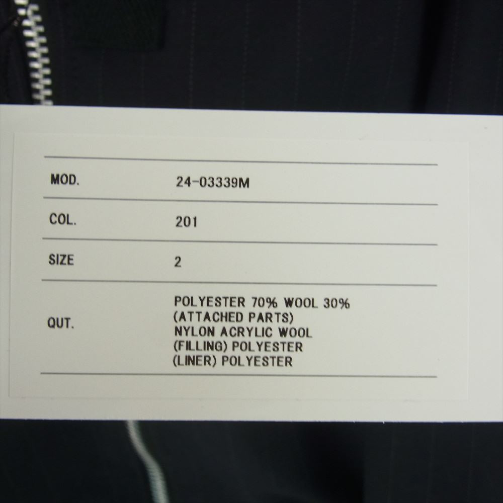 Sacai サカイ 24SS  24-03339M Chalk Stripe Blouson チョークストライプ ピンストライプ ジップアップ ブルゾン ダークネイビー系 2【美品】【中古】