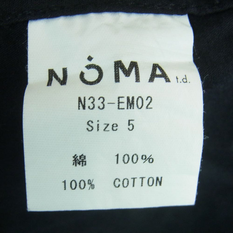 NOMA t.d. 22SS N33-EM02 DREAM SS Shirt Hand Embroidery ドリーム ショートスリーブ ハンドエンブロイダリー フラワー刺繍 オーバーサイズ 半袖 オープンカラー シャツ ブラック系 5【中古】