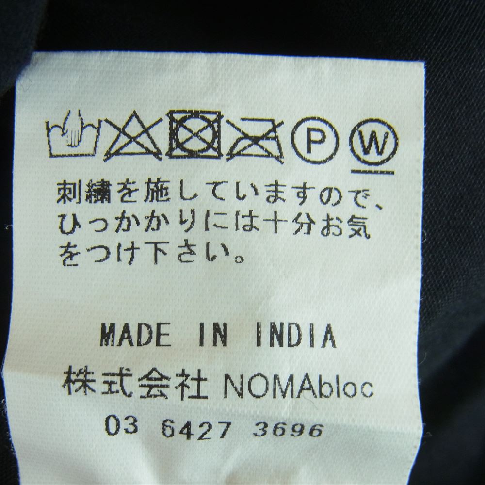 NOMA t.d. 22SS N33-EM02 DREAM SS Shirt Hand Embroidery ドリーム ショートスリーブ ハンドエンブロイダリー フラワー刺繍 オーバーサイズ 半袖 オープンカラー シャツ ブラック系 5【中古】