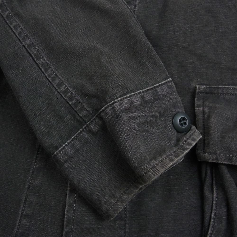 Ron Herman ロンハーマン 22SS 3520400028 1071 Jungle Fatigue Jacket 製品染め ウォッシュ加工 バックサテン ジャングル ファティーグ ジャケット ブラック系 XL【中古】