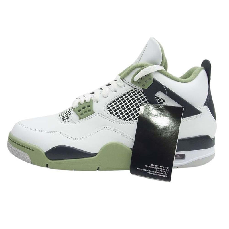 NIKE ナイキ AQ9129-103 WMNS Air Jordan 4 Oil Green ウィメンズ エアジョーダン4 オイルグリーン スニーカー ホワイト系 グリーン系 28cm【新古品】【未使用】【中古】