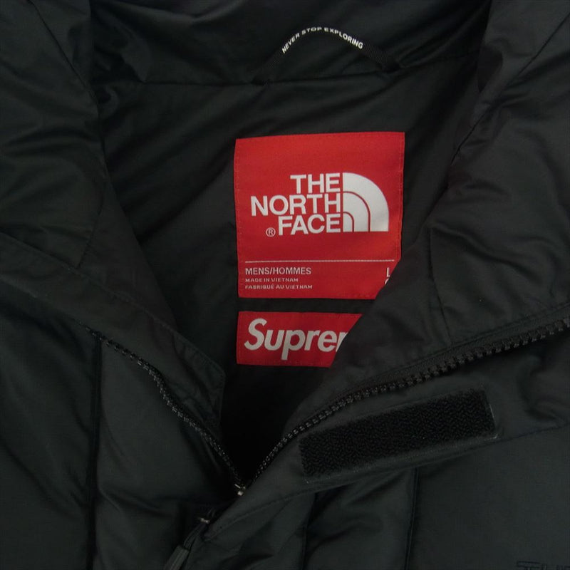 Supreme シュプリーム 22AW × THE NORTH FACE 800-Fill Half Zip Hooded Pullover ノースフェイス ハーフジップ プルオーバー ダウン ジャケット ブラック系 L【中古】