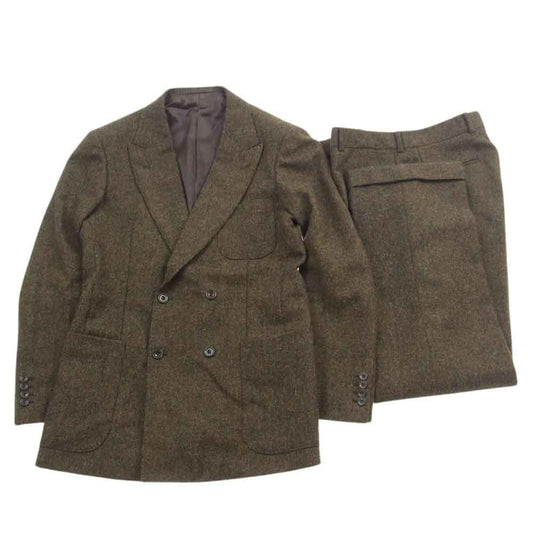 BEAMS ビームス 23-17-0110 International Gallery BEAMS インターナショナルギャラリー ウール ツィード カラーネップ ダブルブレスト セットアップ スーツ ブラウン系 48【中古】