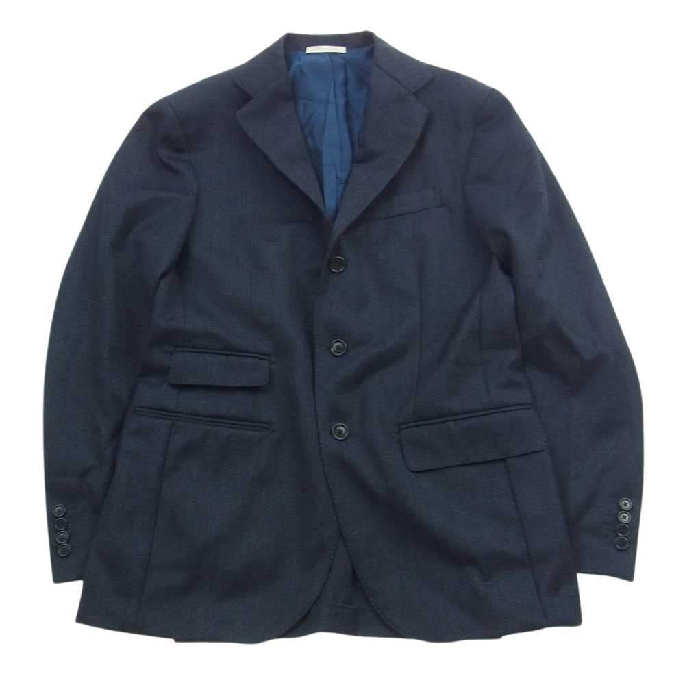 デペトリロ TW19013U イタリア製 国内正規品 NAPOLI  K/C9 キャバリーツイル ウール 3ポケット 段返り 3B セットアップ スーツ インディゴブルー系 48【中古】
