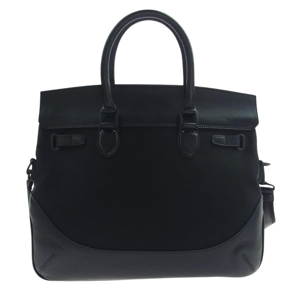 PELLE MORBIDA ペッレモルビダ PMO-CSMB026SN  牛革 カウレザー 被せ付き ボストンバッグ トートバッグ ブラック系【極上美品】【中古】