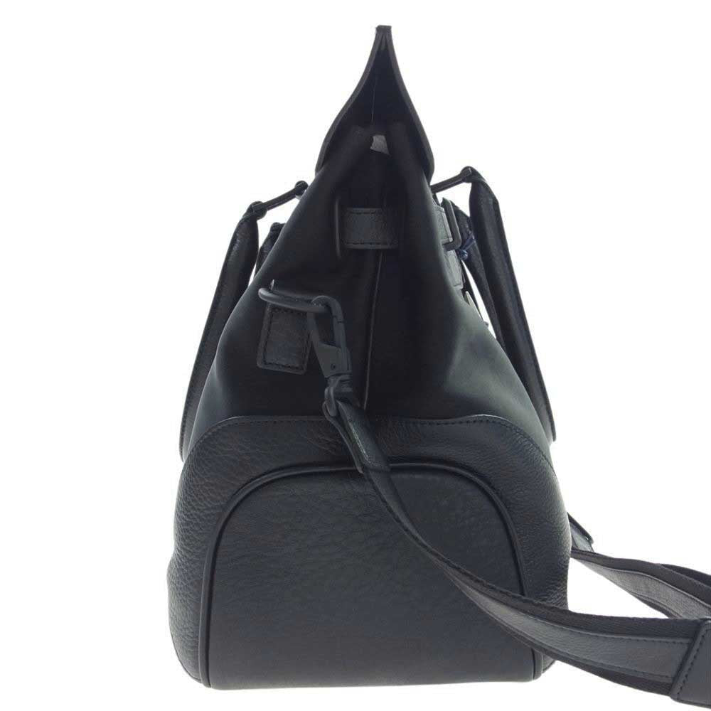 PELLE MORBIDA ペッレモルビダ PMO-CSMB026SN  牛革 カウレザー 被せ付き ボストンバッグ トートバッグ ブラック系【極上美品】【中古】