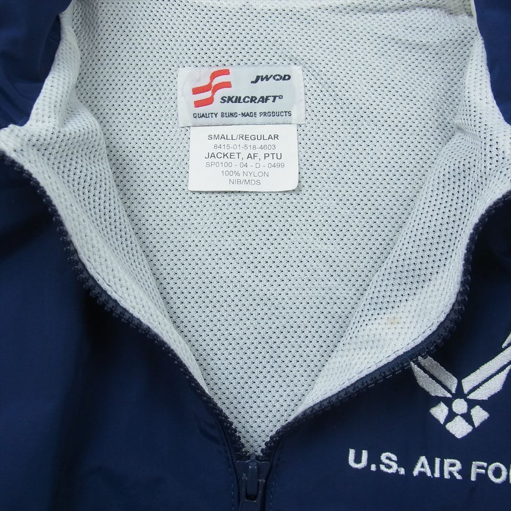 ヴィンテージ US AIR FORCE PTU エアフォース トレーニングジャケット インフード リフレクター ナイロンジャケット ネイビー系 S【中古】