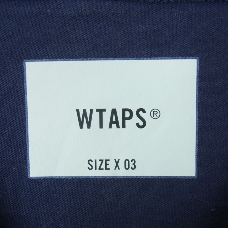 WTAPS ダブルタップス 21SS 211ATDT-CSM13 FLAT 02 CREW NECK クルーネック 半袖 Tシャツ ネイビー系 L 03【極上美品】【中古】