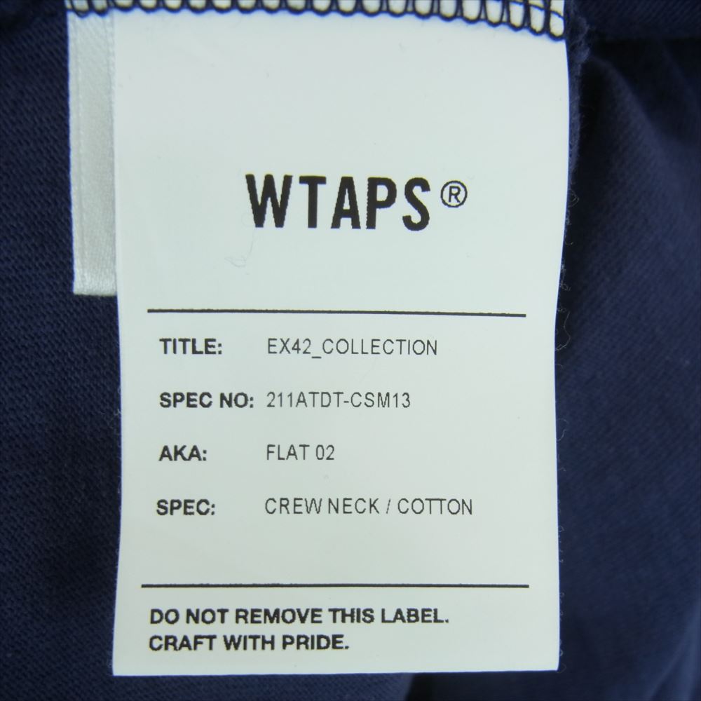 WTAPS ダブルタップス 21SS 211ATDT-CSM13 FLAT 02 CREW NECK クルーネック 半袖 Tシャツ ネイビー系 L 03【極上美品】【中古】