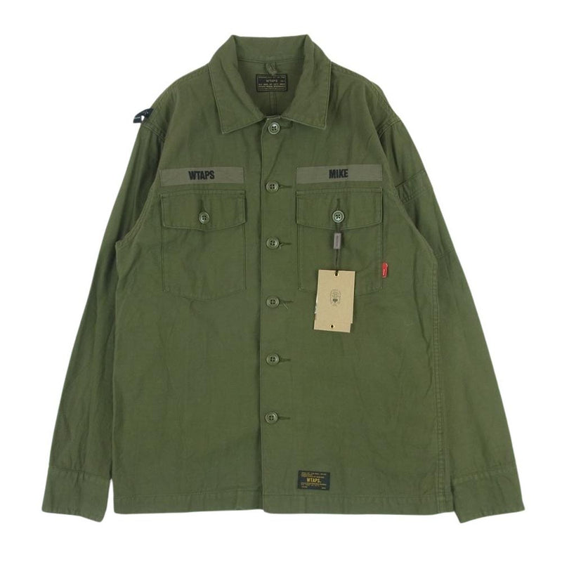 WTAPS ダブルタップス 17SS 171WVDT-SHM01 BUDS LS SHIRT COTTON SATIN 長袖 ワーク シャツ カーキ系 2【中古】