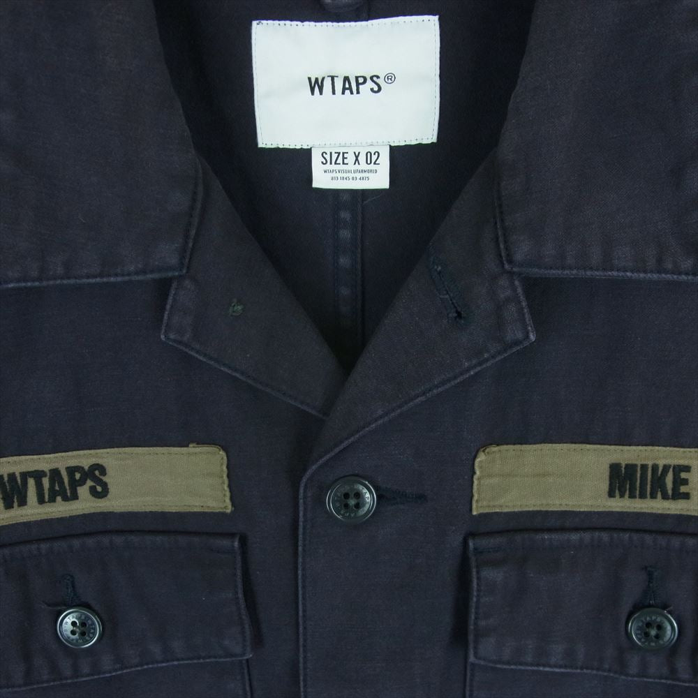 WTAPS ダブルタップス 18SS 181WVDT-SHM03 BUDS SS SHIRT 半袖 デニム ワーク シャツ ネイビー系 02【中古】
