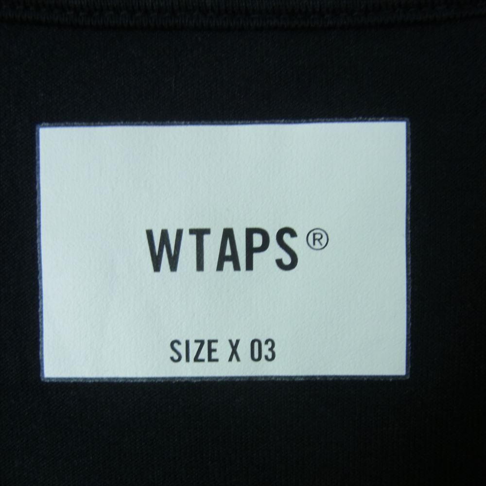 WTAPS ダブルタップス 23AW 232ATDT-CSM13 AII 02 COTTON WUT ロゴ刺繍 ロングスリーブ 長袖 Tシャツ ロンT カットソー ブラック系 03【新古品】【未使用】【中古】