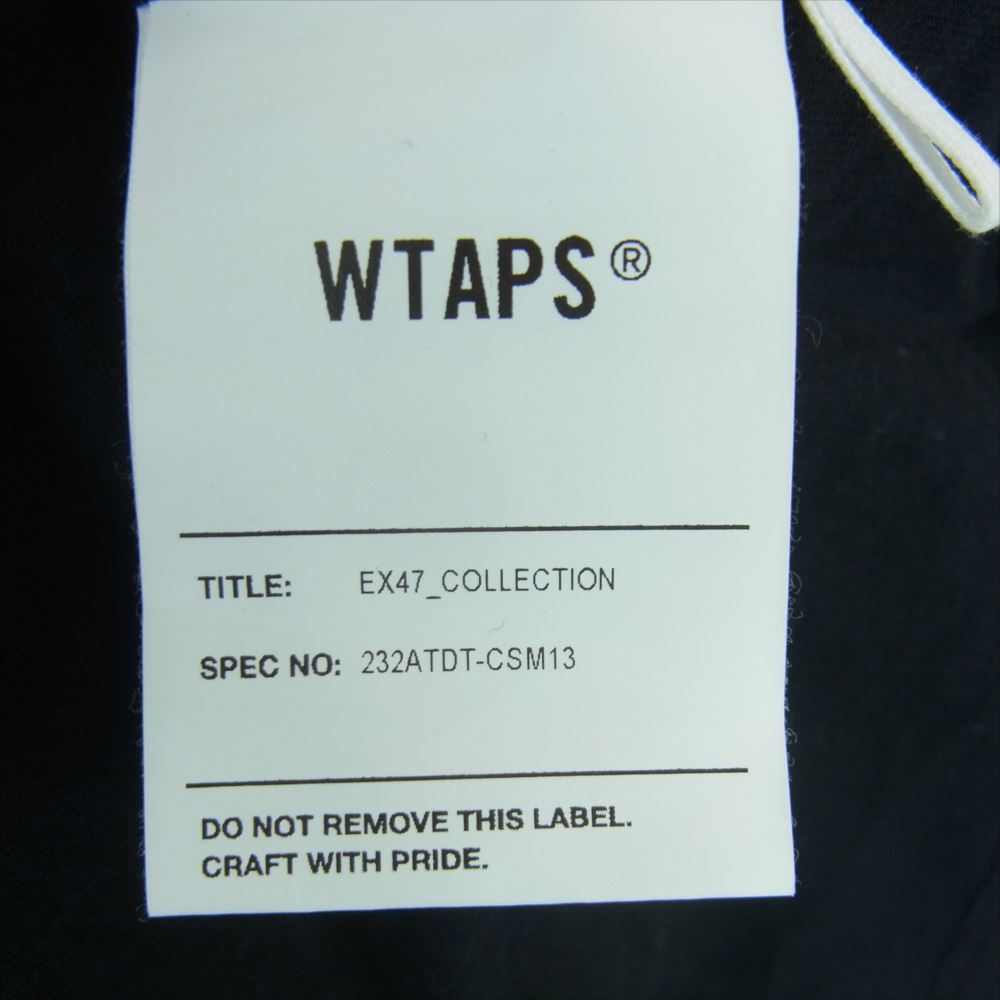 WTAPS ダブルタップス 23AW 232ATDT-CSM13 AII 02 COTTON WUT ロゴ刺繍 ロングスリーブ 長袖 Tシャツ ロンT カットソー ブラック系 03【新古品】【未使用】【中古】