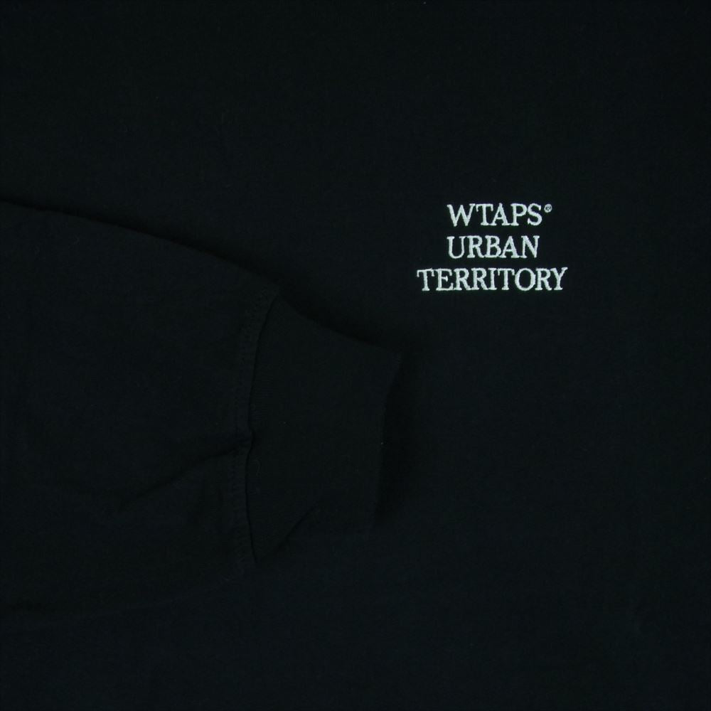 WTAPS ダブルタップス 23AW 232ATDT-CSM13 AII 02 COTTON WUT ロゴ刺繍 ロングスリーブ 長袖 Tシャツ ロンT カットソー ブラック系 03【新古品】【未使用】【中古】
