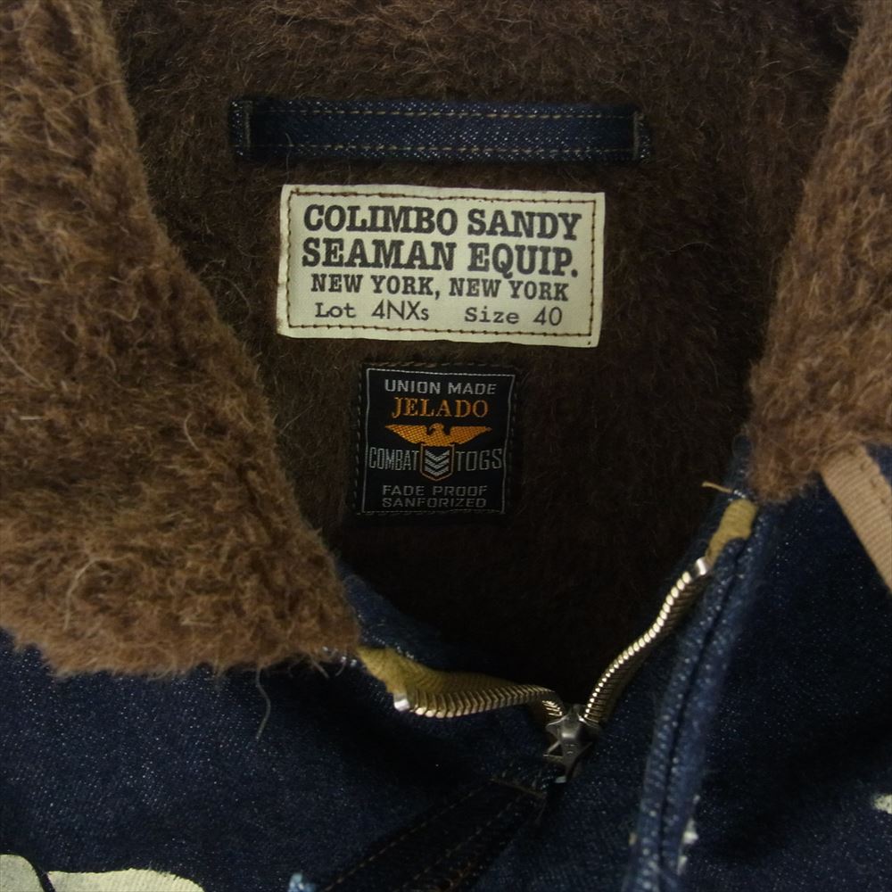 JELADO ジェラード CT83418B × COLIMBO Observer Jacket Custom Indigo USN コリンボ ロバースルースト シービーズ アルパカ ウール デニム ジャケット インディゴブルー系 40【極上美品】【中古】