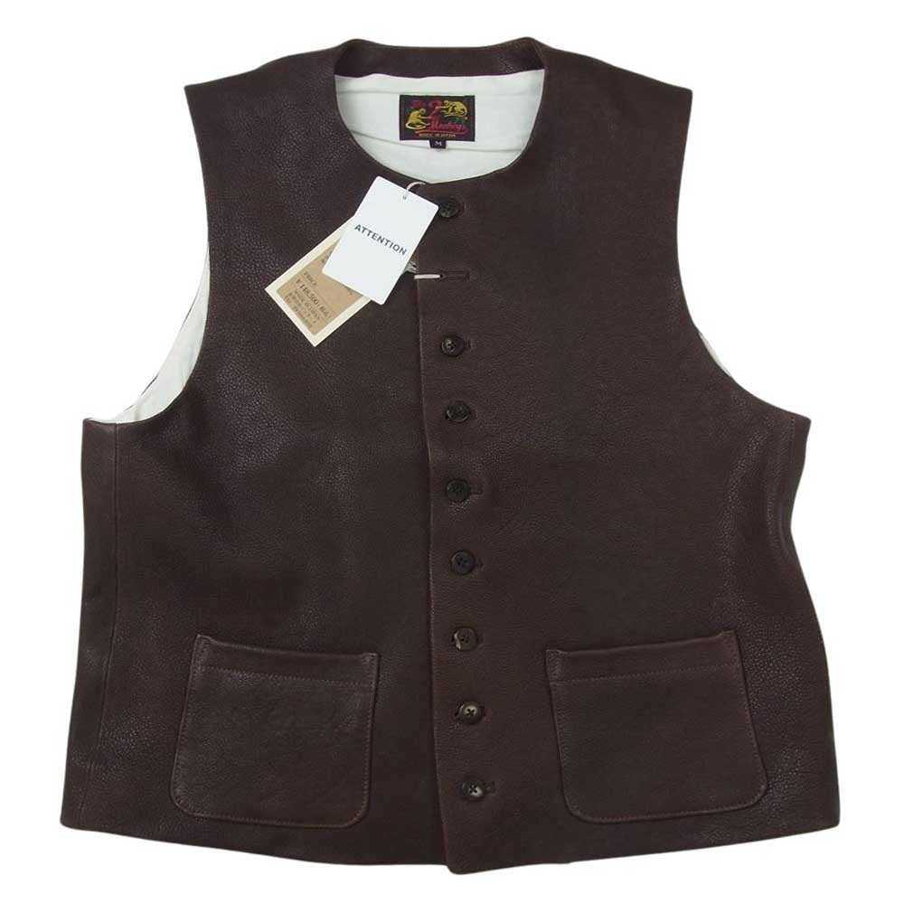 JELADO ジェラード TM83529 The 2 Monkeys Trappers Vest ザ トゥーモンキーズ トラッパーズベスト ヤギ革 ゴート レザーベスト ブラウン系 M【極上美品】【中古】