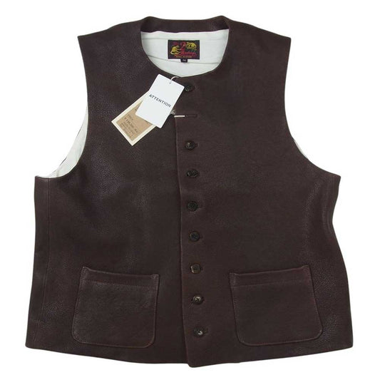 JELADO ジェラード TM83529 The 2 Monkeys Trappers Vest ザ トゥーモンキーズ トラッパーズベスト ヤギ革 ゴート レザーベスト ブラウン系 M【極上美品】【中古】