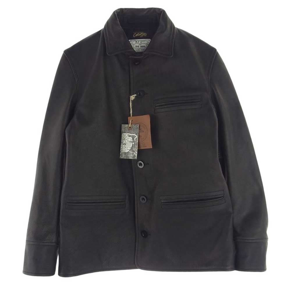 COLIMBO コリンボ STOCKMANS LEATHER COAT ストックマンズ ホースハイド レザー カーコート ブラック系 36【美品】【中古】