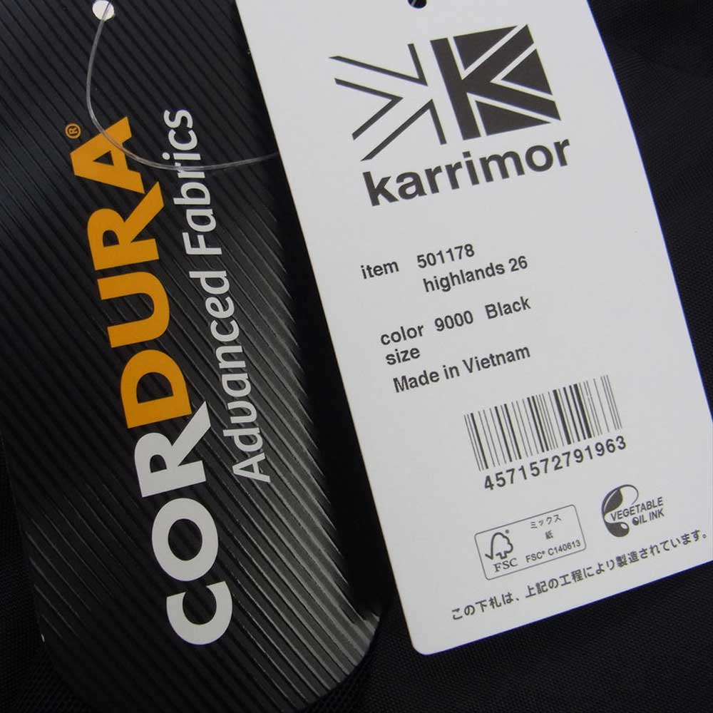 Karrimor カリマー 501178 highlands 26 バックパック リュックサック ブラック系【新古品】【未使用】【中古】