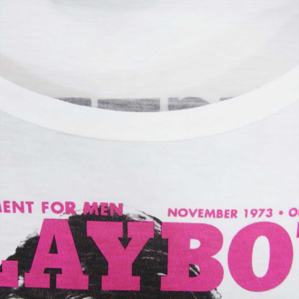 HYSTERIC GLAMOUR ヒステリックグラマー 1152CT02 × PLAY BOY プレイボーイ ロゴプリント 半袖 Tシャツ カットソー ホワイト系 FREE【中古】