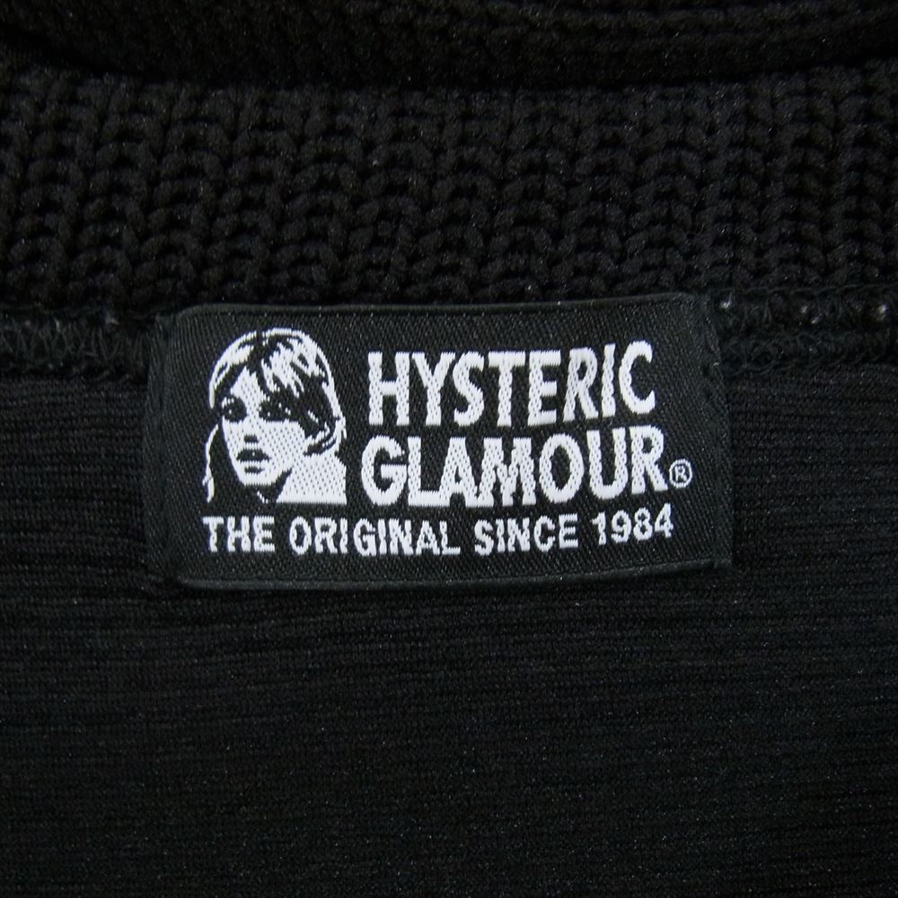 HYSTERIC GLAMOUR ヒステリックグラマー 01191CO04 HYS LIGHT ニット フード付き ワンピース ブラック系 FREE【中古】