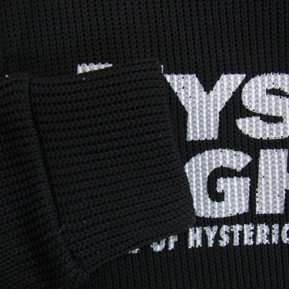 HYSTERIC GLAMOUR ヒステリックグラマー 01191CO04 HYS LIGHT ニット フード付き ワンピース ブラック系 FREE【中古】