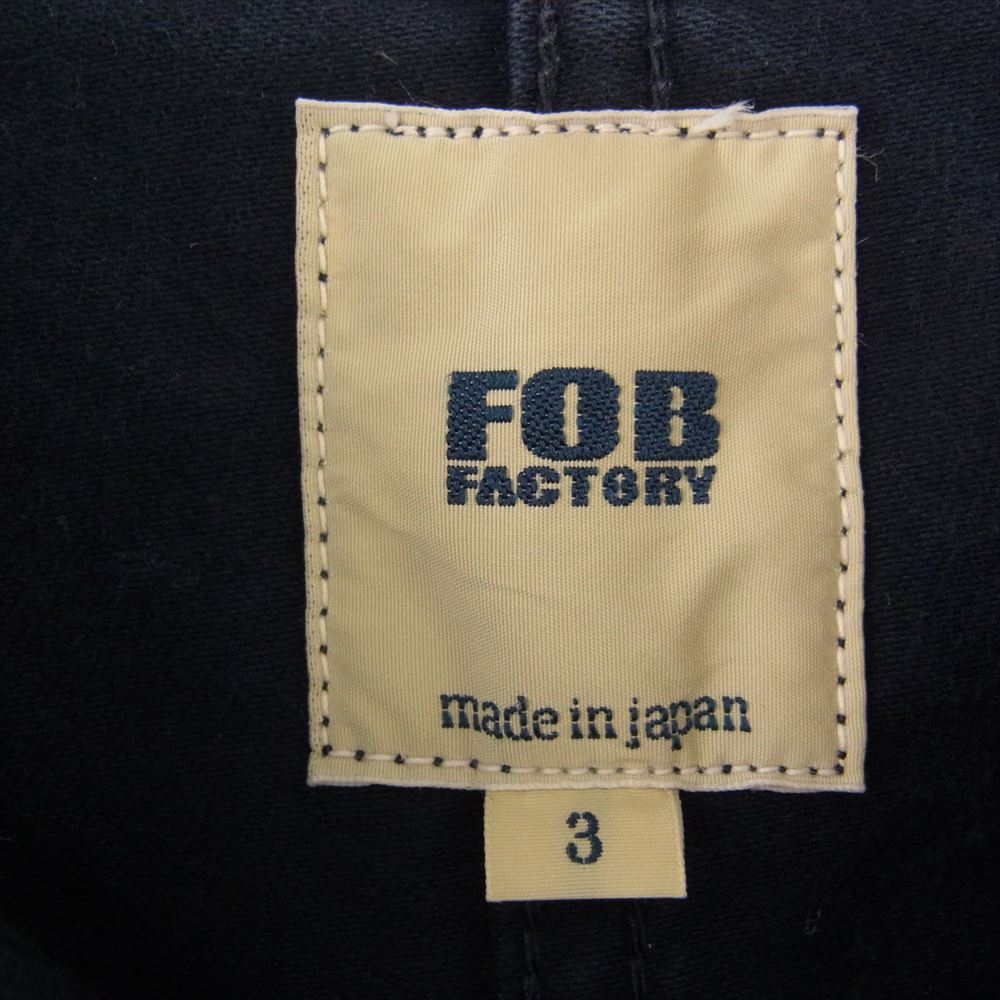 FOB FACTORY エフオービーファクトリー COTTON MOLESKIN コットン モールスキン カバーオール ワーク ジャケット ネイビー系 L【中古】