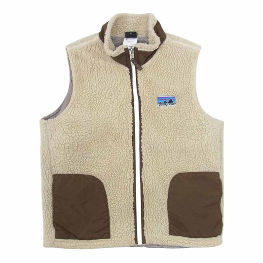 patagonia パタゴニア 11AW 65617 11年製 Kids Retro-X Vest  キッズ レトロ エックス フリース ベスト オフホワイト系 Kids L (12)【中古】