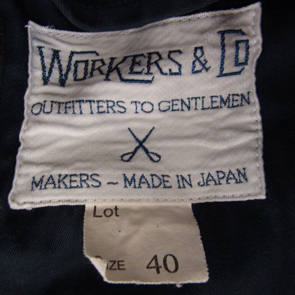 ワーカーズ Lounge Jacket Ventile ラウンジ ジャケット ベンタイル ネイビー系 40【中古】