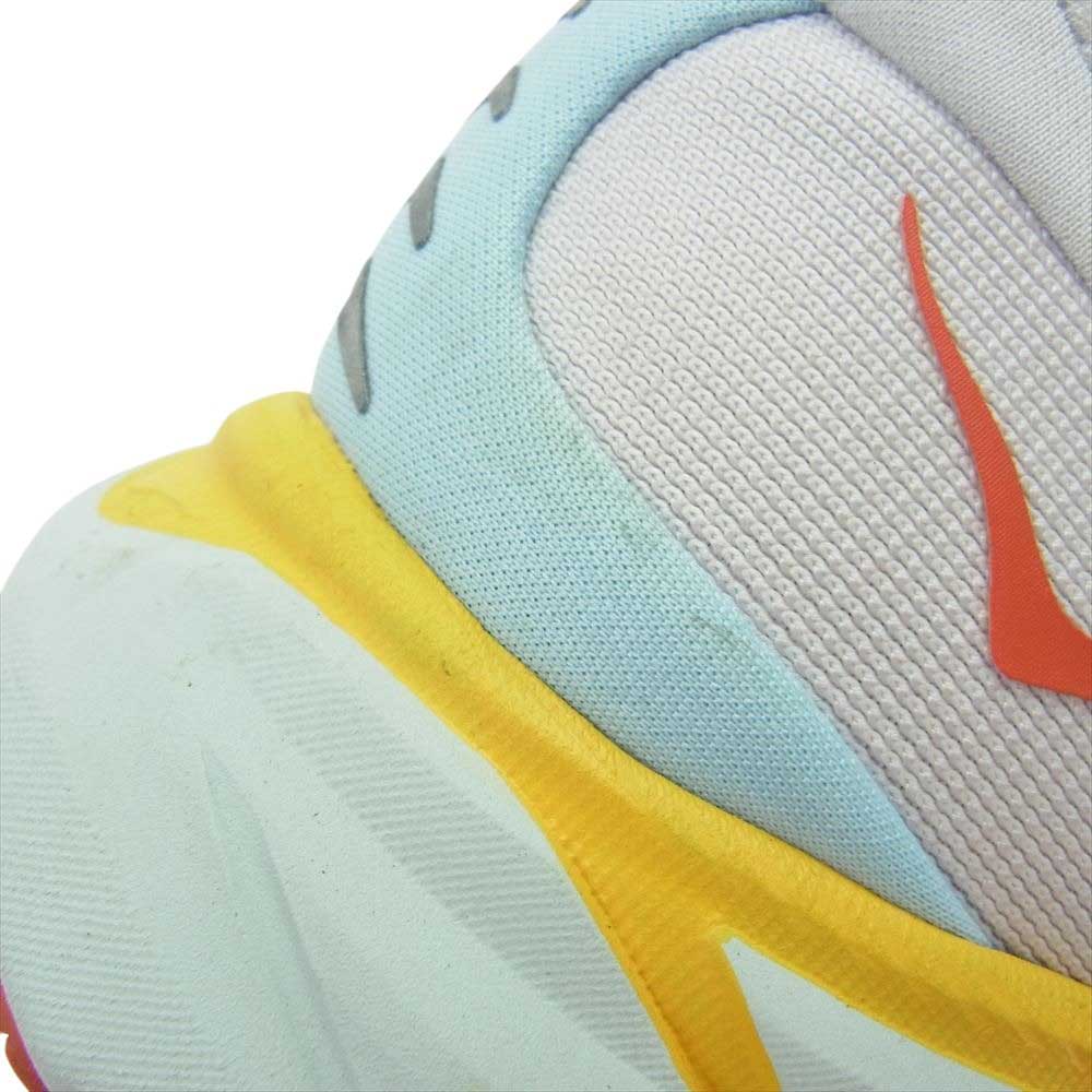 HOKA ONE ONE ホカ オネオネ 1121374 CLIFTON 8 WIDE クリフトン8 ワイド スニーカー ホワイト系 イエロー系 25cm【中古】