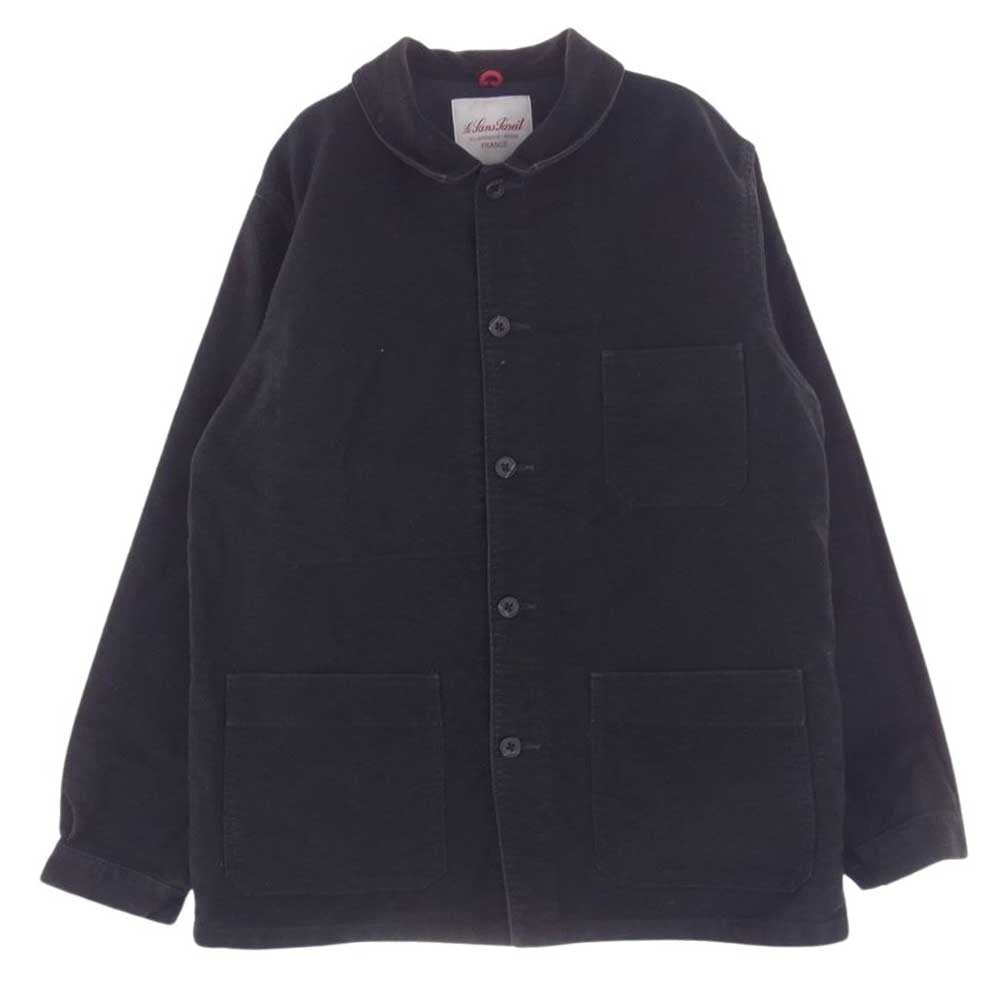 ルサンパレイユ COTTON MOLESKIN TRADITIONAL COVERALL コットン モールスキン トラディショナル カバーオール ジャケット ブラック系 40【中古】