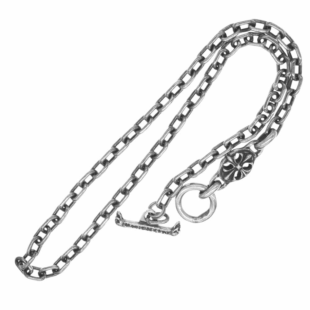 GABOR ガボール Gaboratory International ガボラトリーインターナショナル ギャランティ付属 クロスオーバル スカルTバー ネックレスチェーン シルバー系【中古】