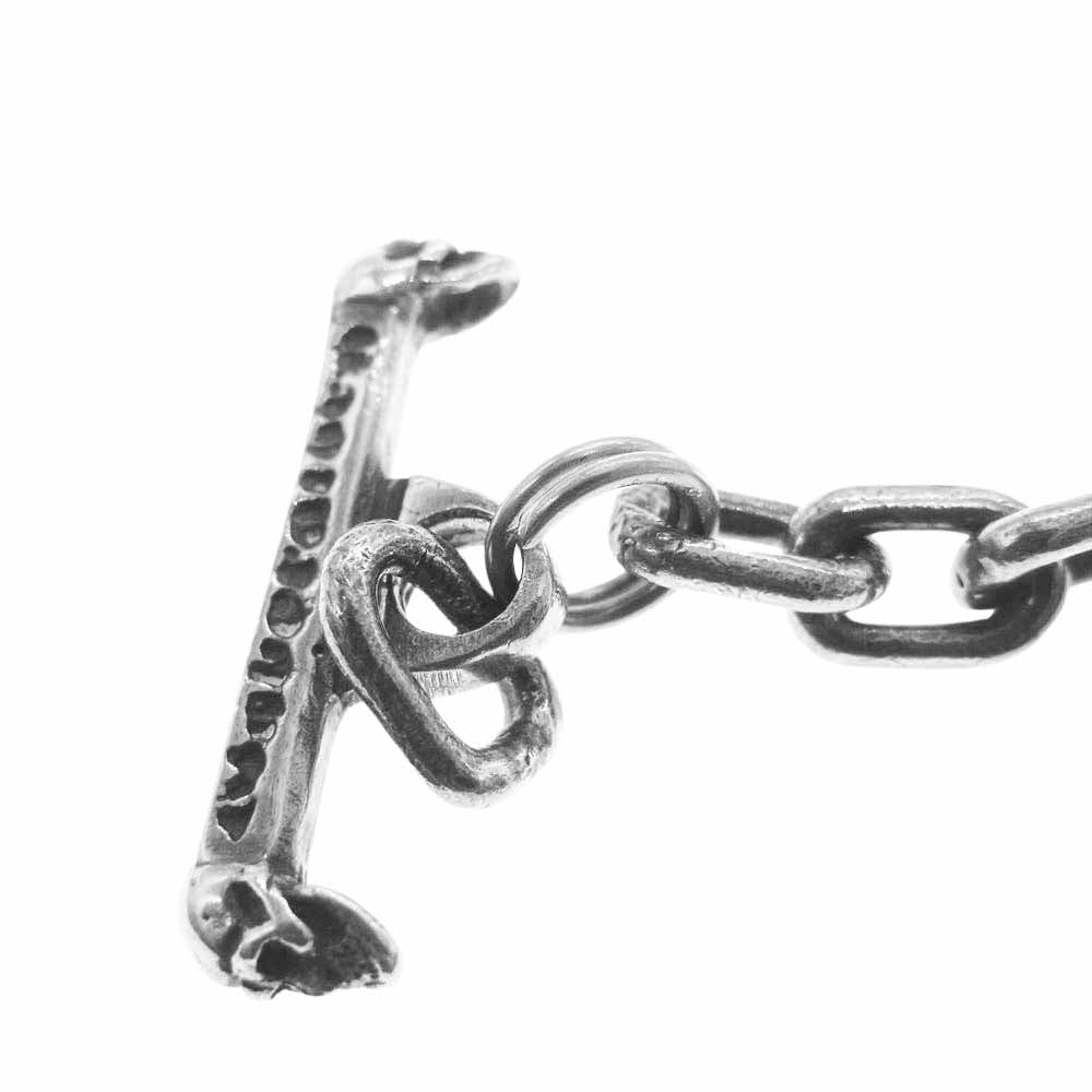 GABOR ガボール Gaboratory International ガボラトリーインターナショナル ギャランティ付属 クロスオーバル スカルTバー ネックレスチェーン シルバー系【中古】