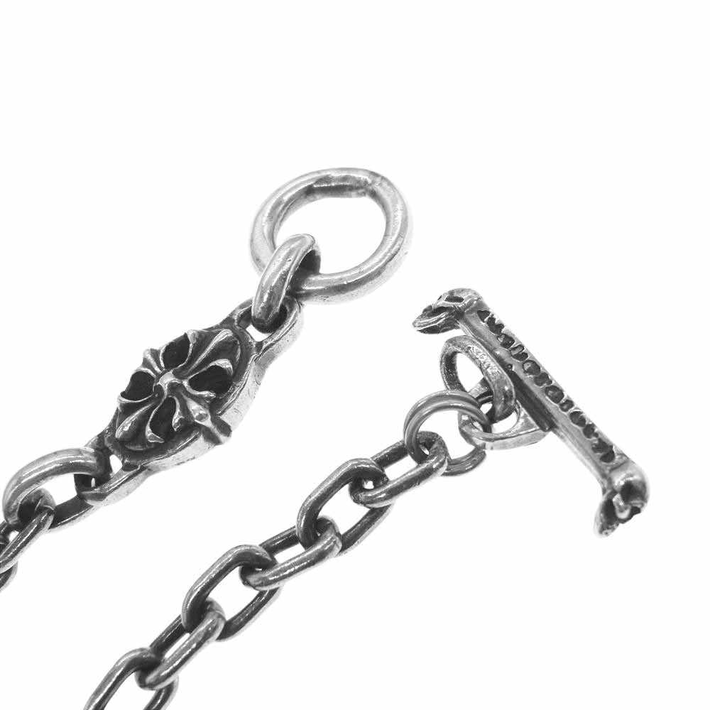 GABOR ガボール Gaboratory International ガボラトリーインターナショナル ギャランティ付属 クロスオーバル スカルTバー ネックレスチェーン シルバー系【中古】