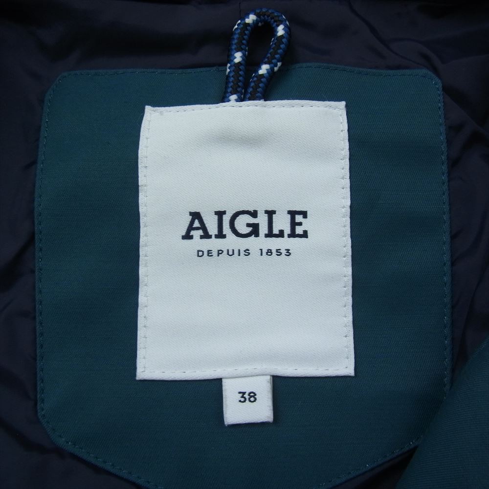 AIGLE エーグル ZBFJ205 透湿防水 レトロメッシュ ジャケット マウンテンパーカー グリーン系 38【中古】
