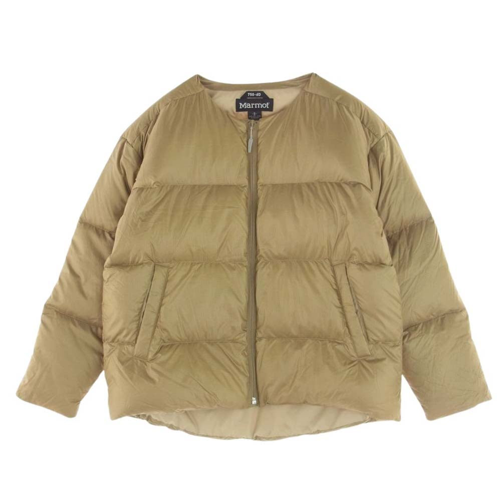 MARMOT マーモット TOWSJL92RS ノーカラー ダウン ジャケット ベージュ系 S【中古】