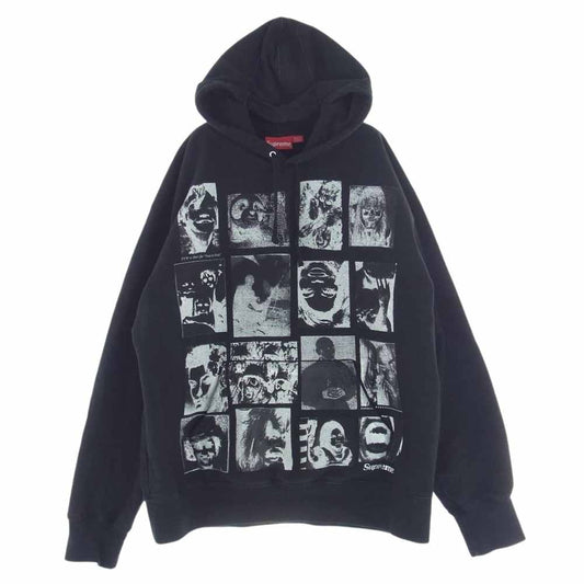 Supreme シュプリーム 21AW Collage Grid Hooded Sweatshirt  コラージュ グリッド フーデッド スウェットシャツ ブラック系 L【中古】