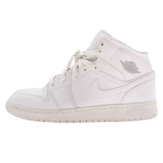 NIKE ナイキ GS Air Jordan 1 Mid GS エアジョーダン1 ミッド ハイカット スニーカー ホワイト系 24.5cm【中古】